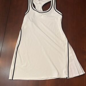 Alia White Racerback Tank with Black Trim